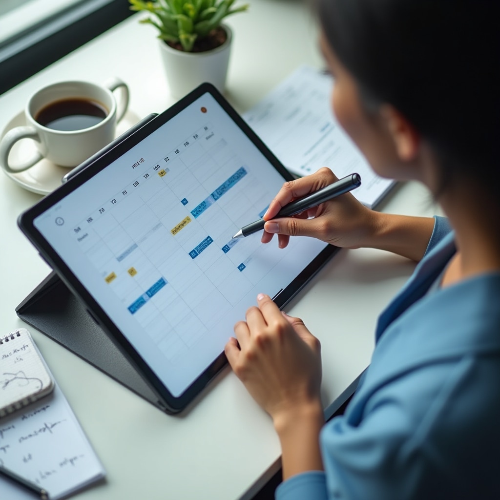 Calendar and scheduling tools representing flexible cleaning service booking options