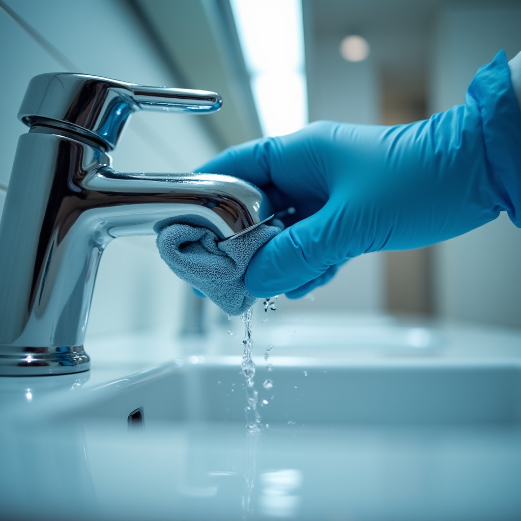 Close-up view of professional cleaning work showing attention to detail and thorough surface treatment